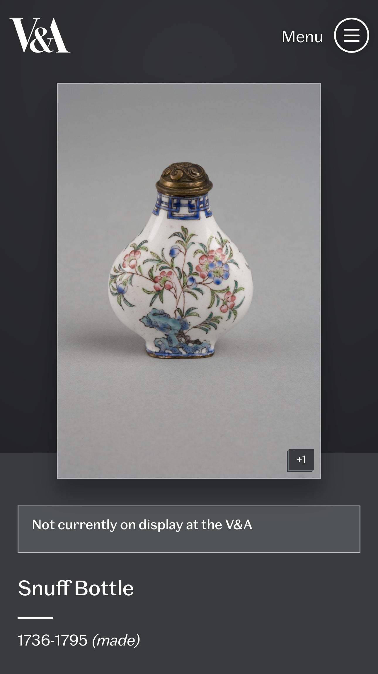 SOLD Antique Chinese Canton Enamel Cricket Snuff Bottle Qianlong Mark and Period V&A Museum 18th century