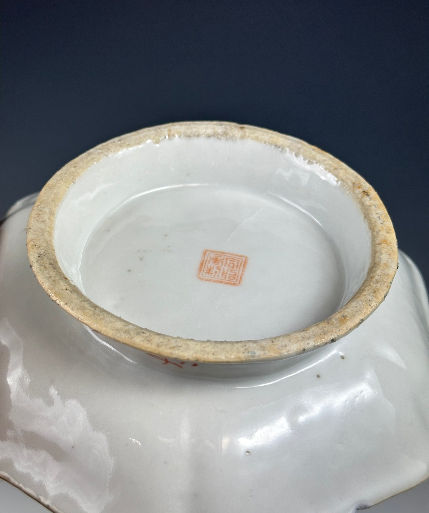 Antique Chinese Porcelain Qianjiang Footed Offering Plate Stem Dish Late Qing 古董中国瓷器钱江足供奉盘高脚盘晚清