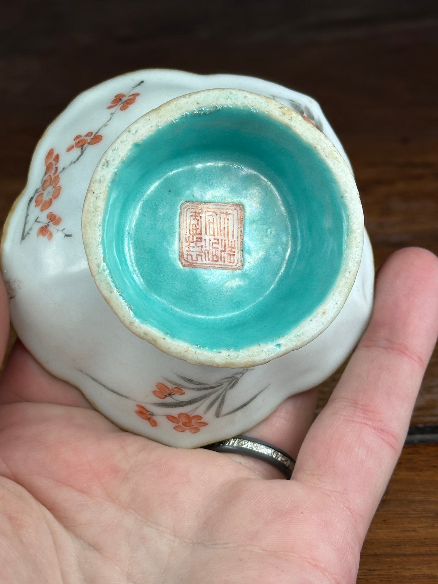 Two Antique Chinese Porcelain Small Footed Offering Stem Dishes Tongzhi 同治年间 两件古董瓷器小足高脚盘