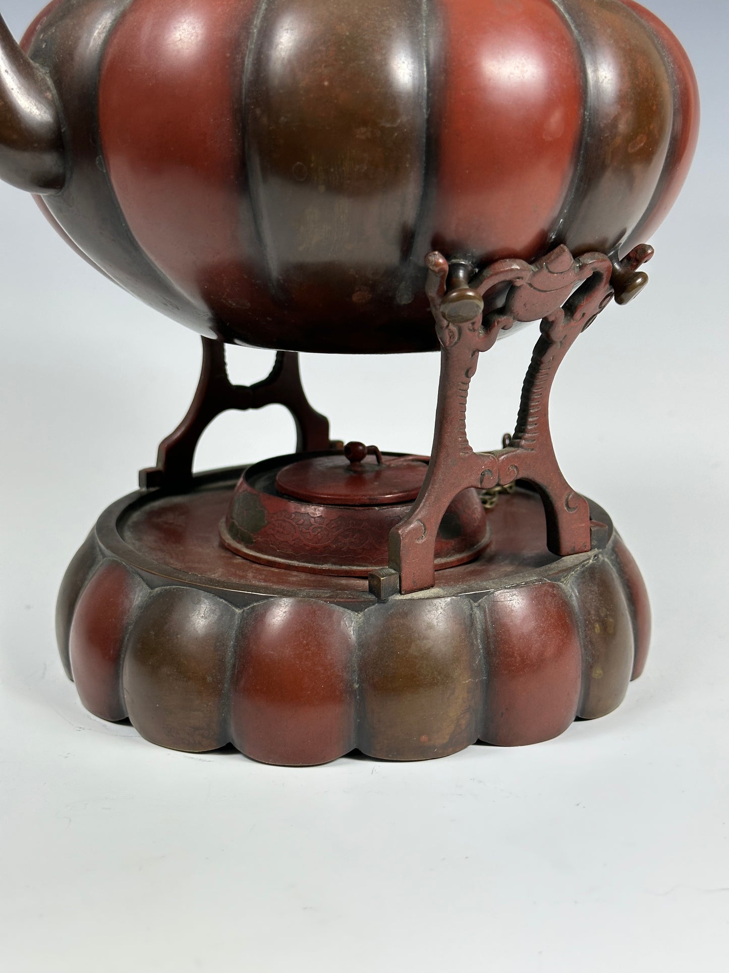 SOLD Exceptional Antique Japanese Pumpkin Form Teapot & Stand Aesthetic Movement 19th Century