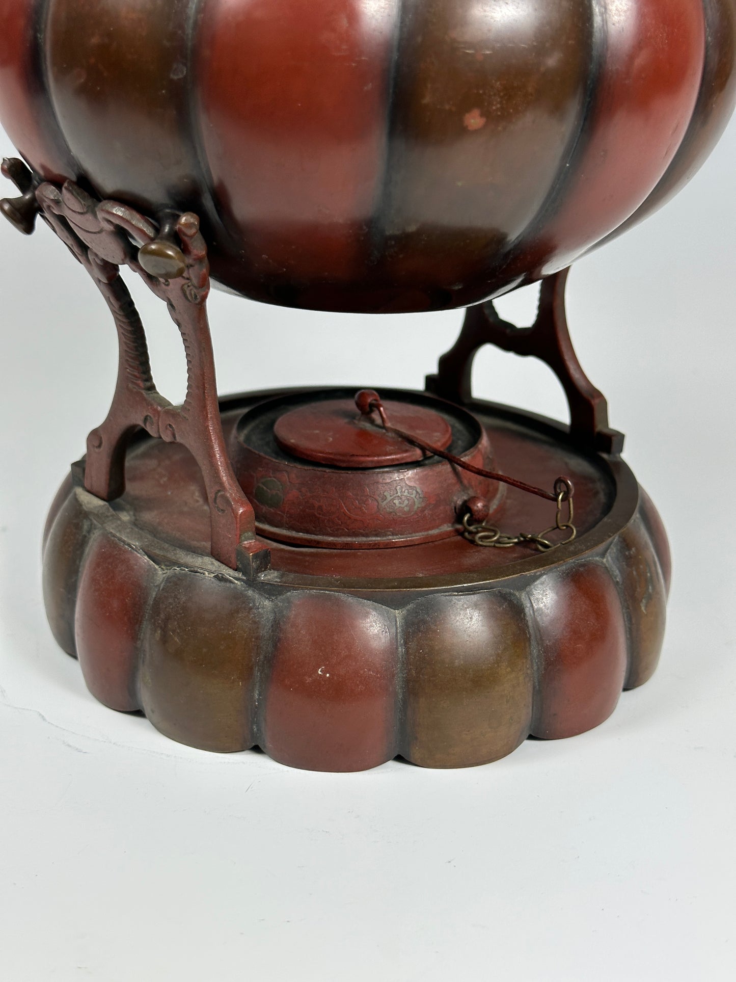 SOLD Exceptional Antique Japanese Pumpkin Form Teapot & Stand Aesthetic Movement 19th Century