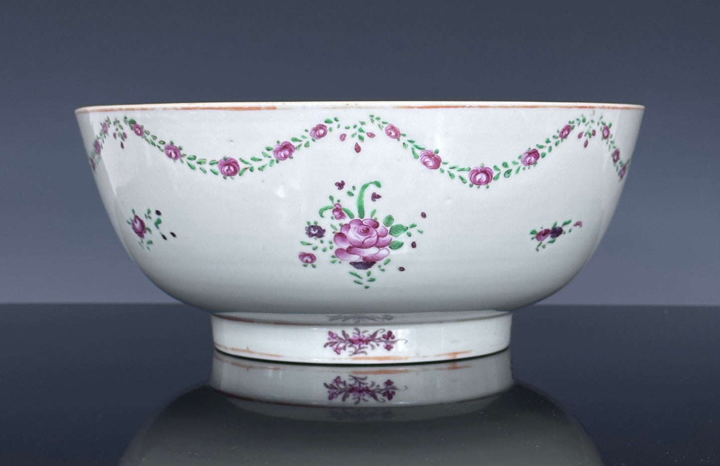 SOLD Antique Chinese Export Porcelain Punchbowl Ex. Sarah Potter Conover 18th Century Qianlong