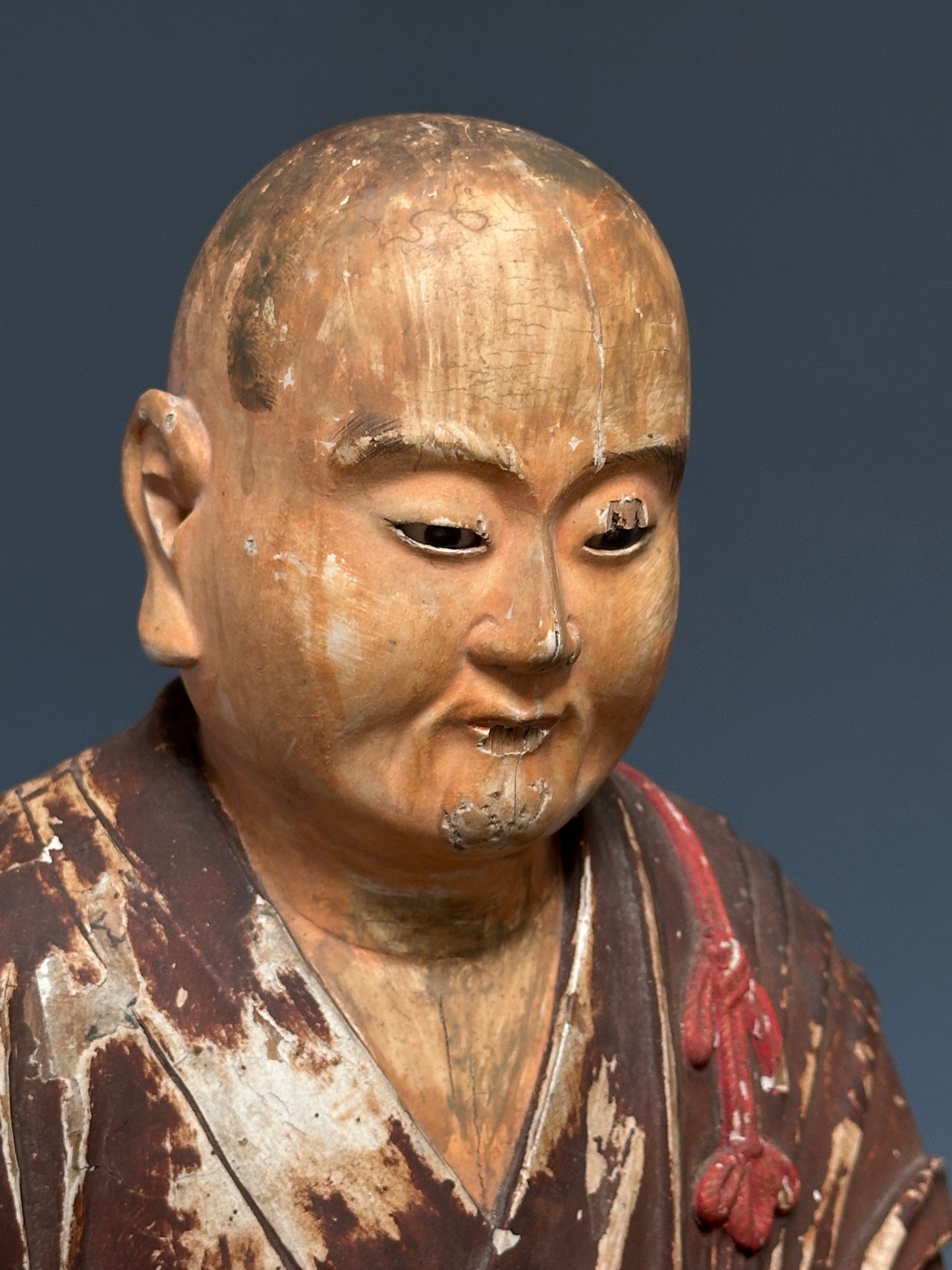 EBAY Antique 17th century Japanese Painted Wood Figure of the Buddhist Monk Kūkai