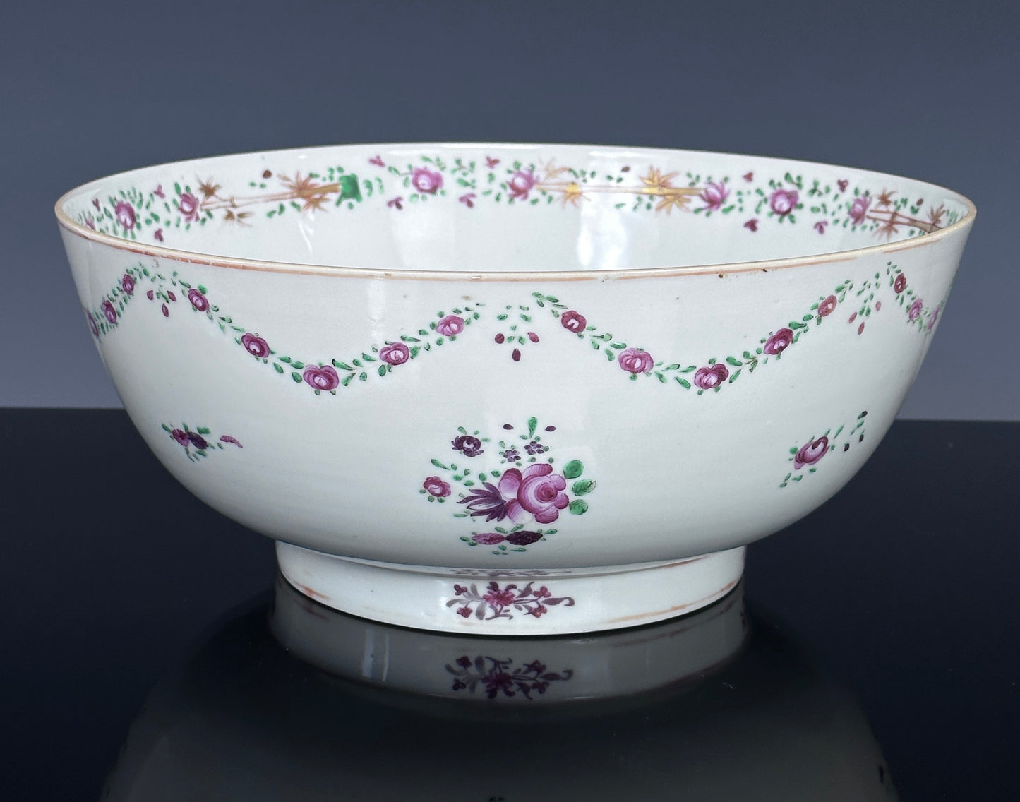 SOLD Antique Chinese Export Porcelain Punchbowl Ex. Sarah Potter Conover 18th Century Qianlong