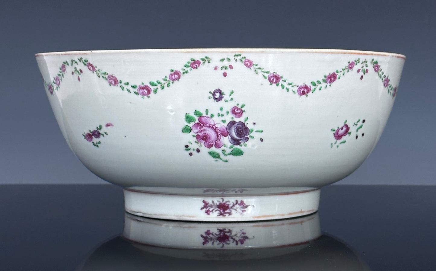 SOLD Antique Chinese Export Porcelain Punchbowl Ex. Sarah Potter Conover 18th Century Qianlong