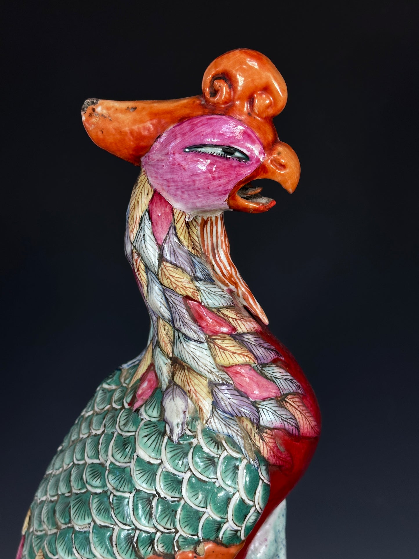 SOLD Antique Chinese Huge Export Porcelain Phoenix Figure Qing 19th century