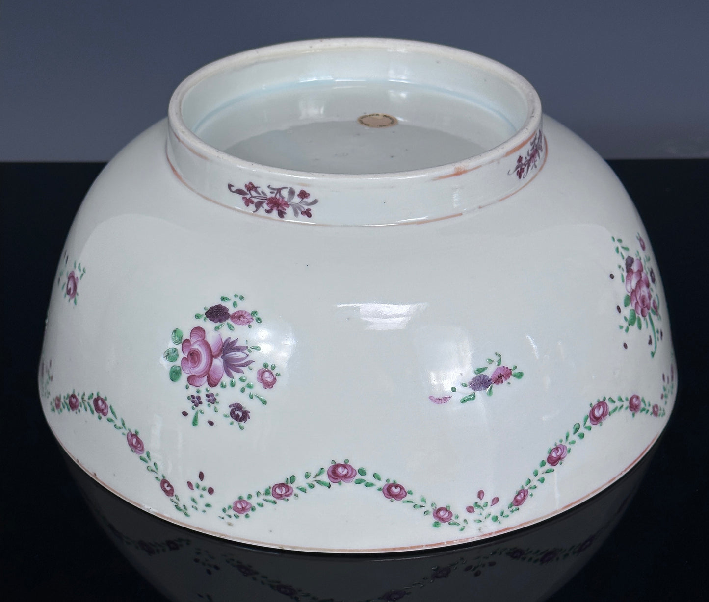 SOLD Antique Chinese Export Porcelain Punchbowl Ex. Sarah Potter Conover 18th Century Qianlong