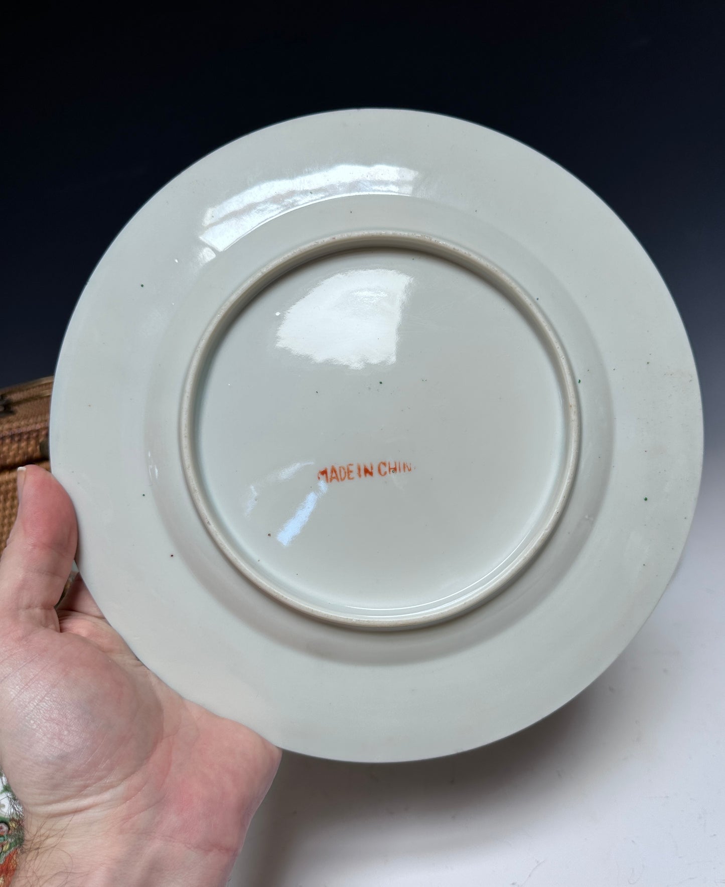 Antique Chinese Porcelain Tea Set Rose Medallion Teapot 8 Cups 4 Dinner Plates