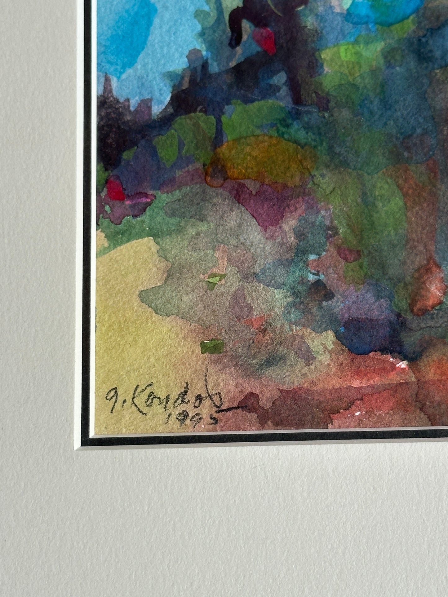 GENE HACKMAN OWNED Gregory Kondos Watercolor Painting 1995 Southwest Landscape