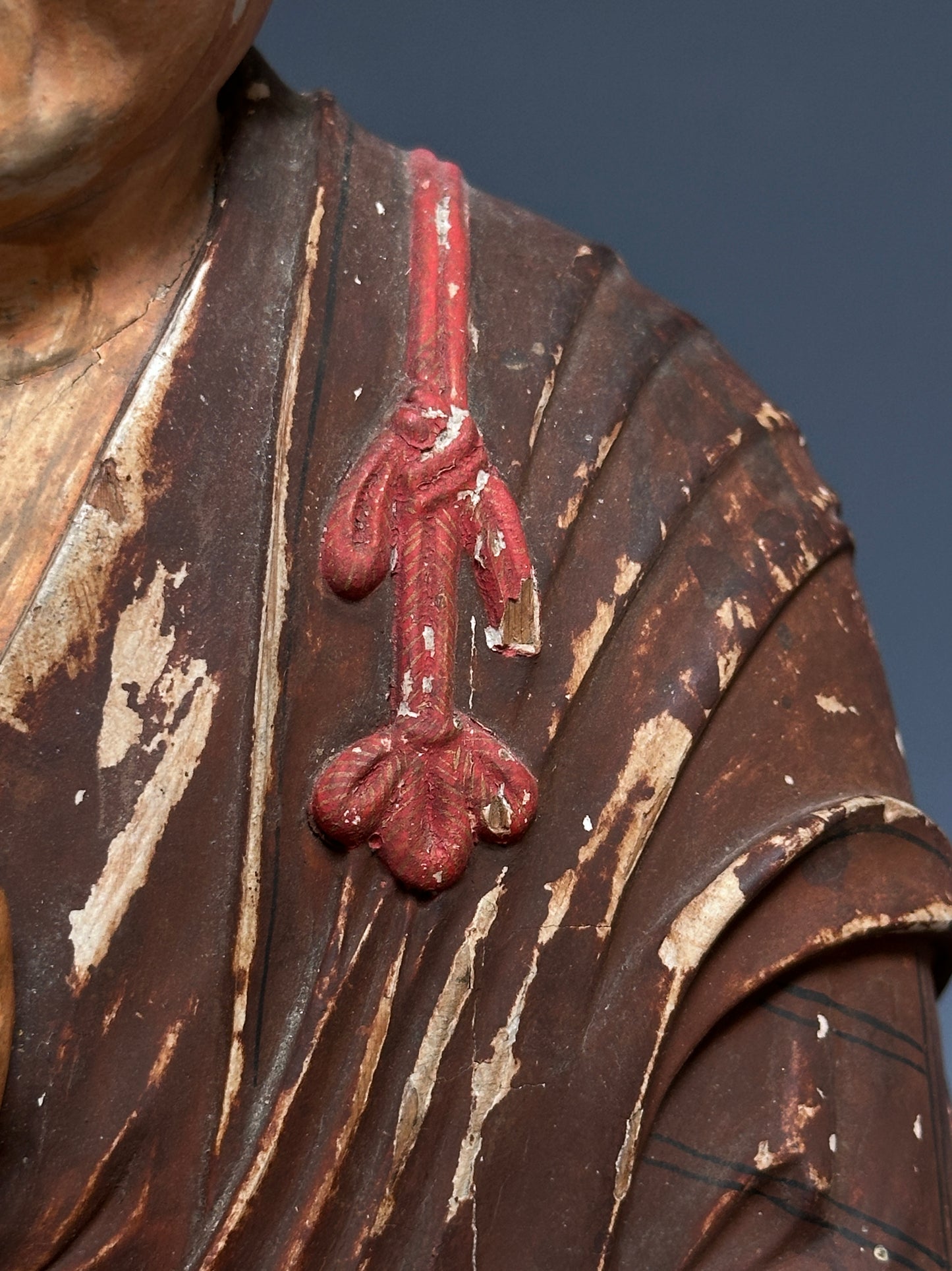 EBAY Antique 17th century Japanese Painted Wood Figure of the Buddhist Monk Kūkai