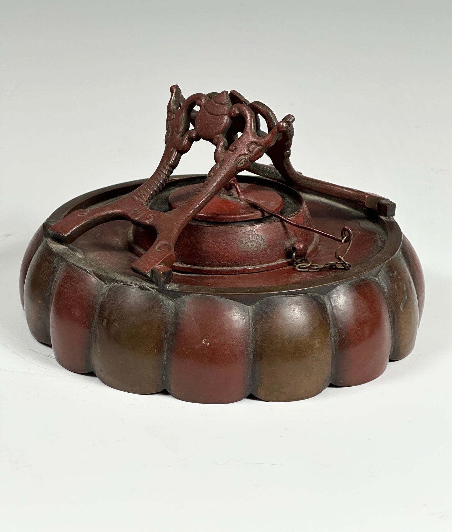 SOLD Exceptional Antique Japanese Pumpkin Form Teapot & Stand Aesthetic Movement 19th Century