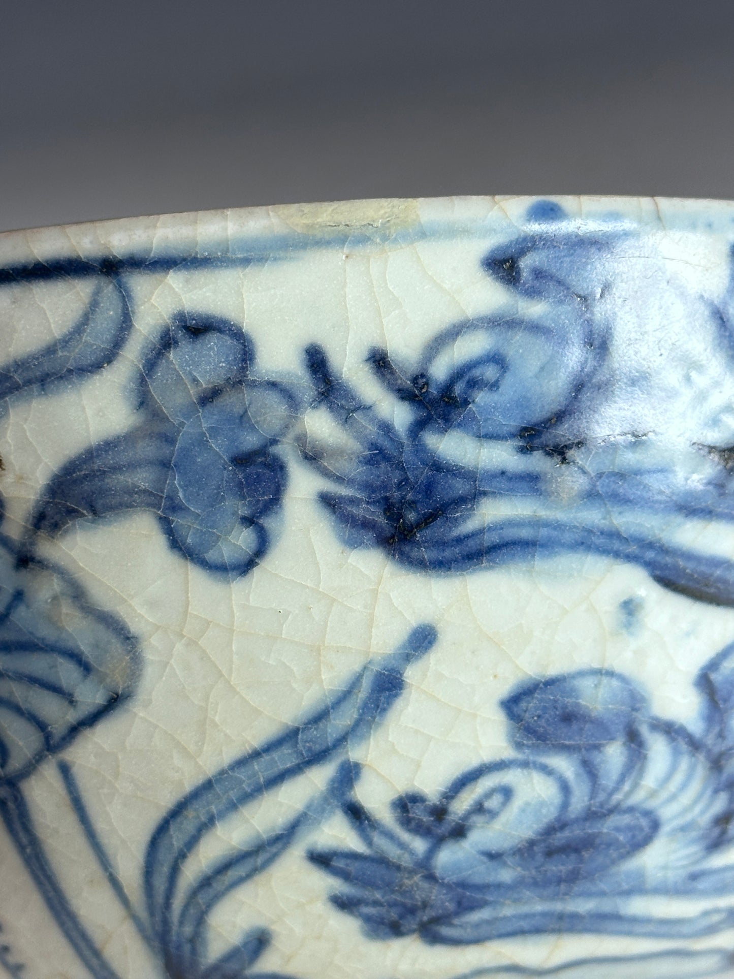 Antique Chinese Porcelain 8” Bowl Late Ming Blue White Ducks Lotus Pond Bonhams
