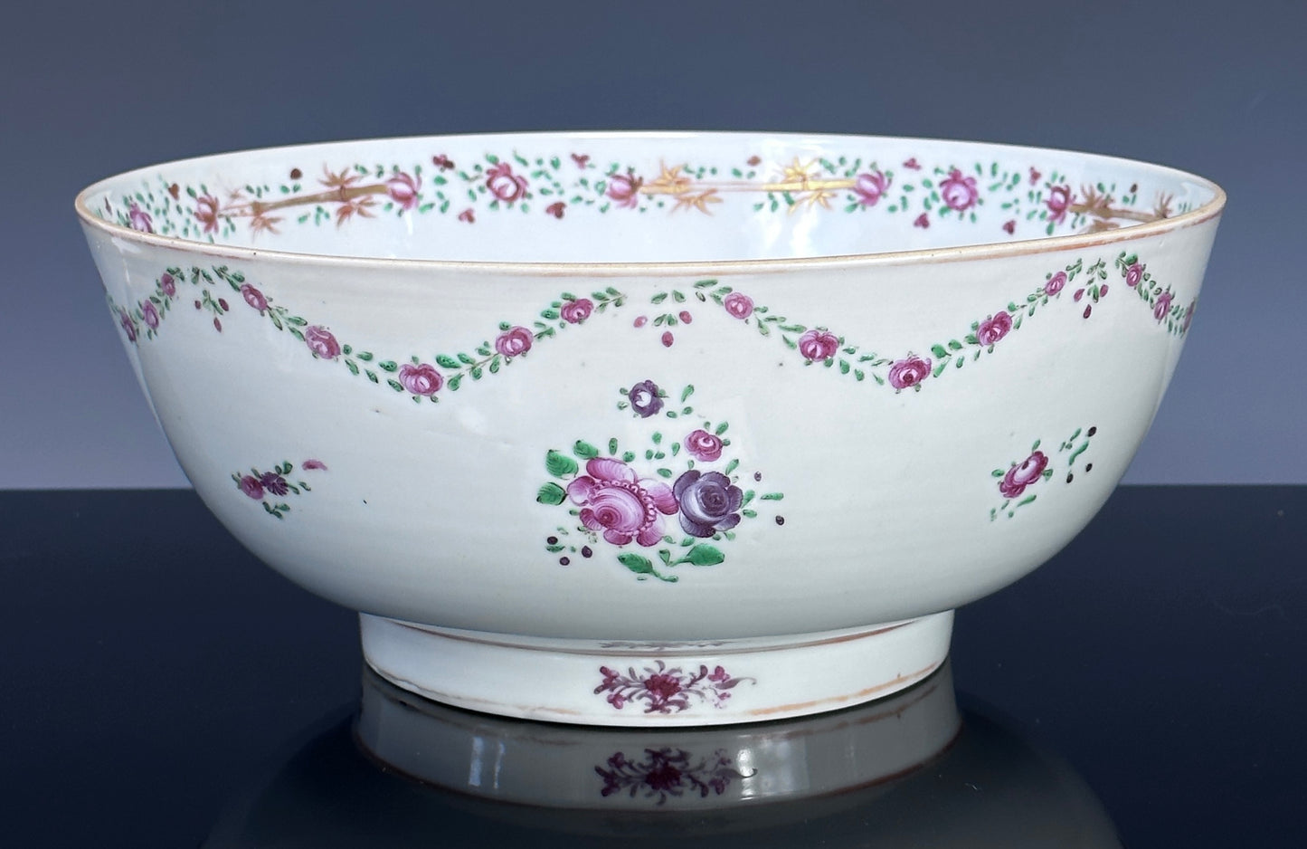 SOLD Antique Chinese Export Porcelain Punchbowl Ex. Sarah Potter Conover 18th Century Qianlong