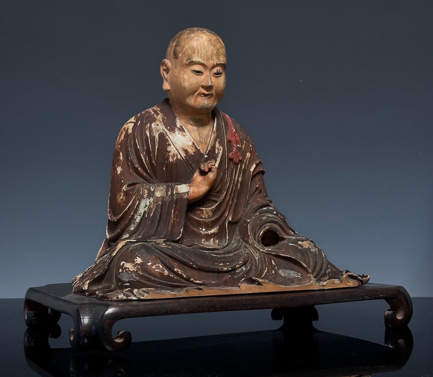 EBAY Antique 17th century Japanese Painted Wood Figure of the Buddhist Monk Kūkai