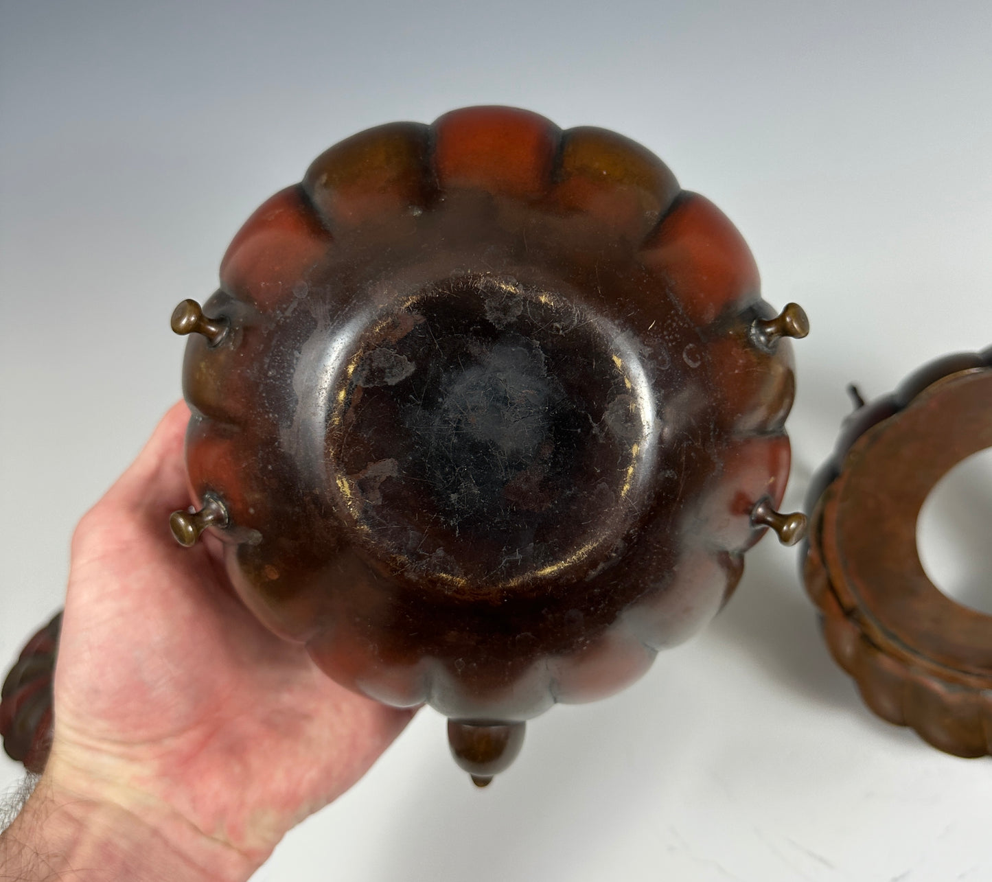 SOLD Exceptional Antique Japanese Pumpkin Form Teapot & Stand Aesthetic Movement 19th Century