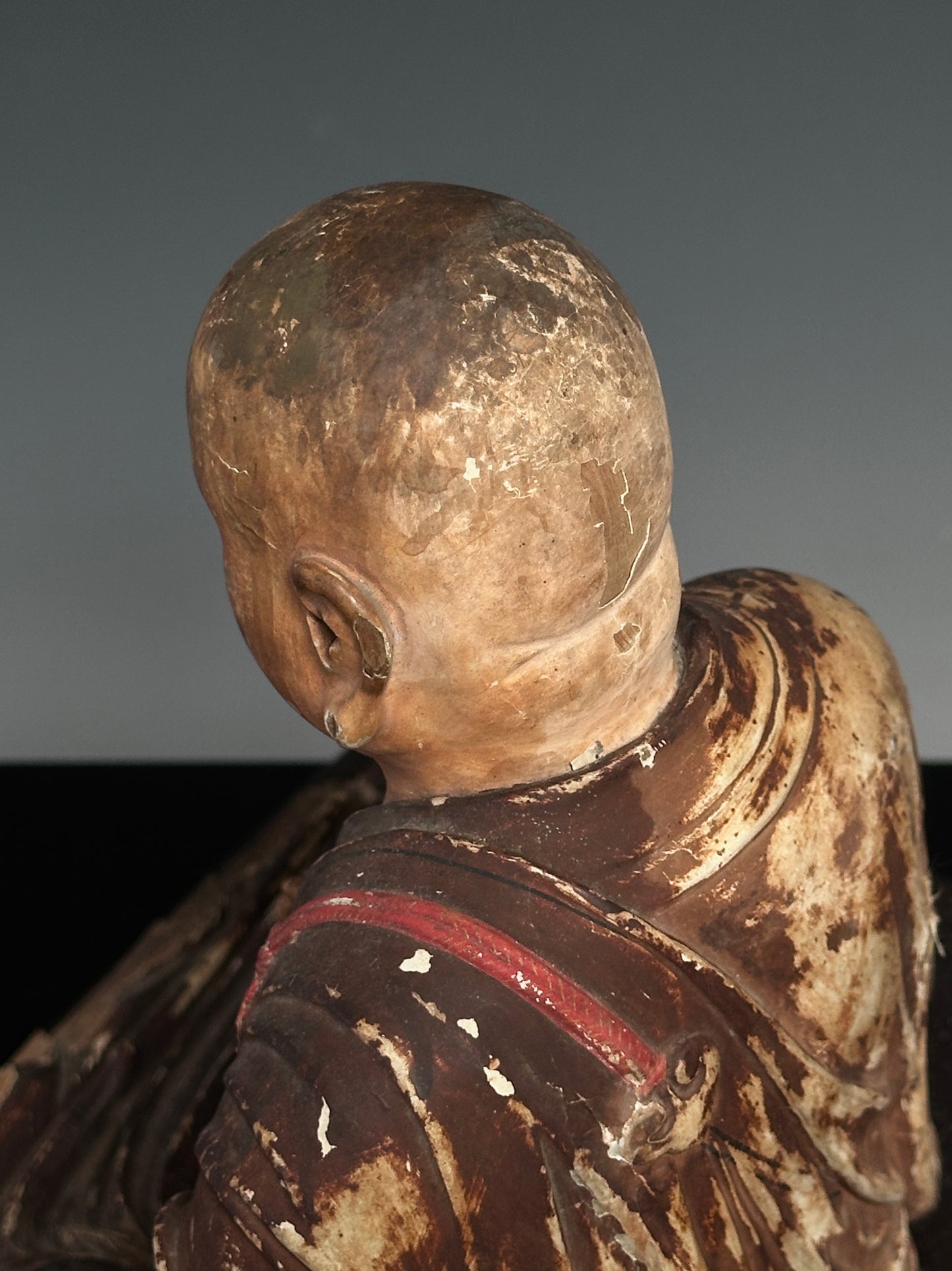 EBAY Antique 17th century Japanese Painted Wood Figure of the Buddhist Monk Kūkai