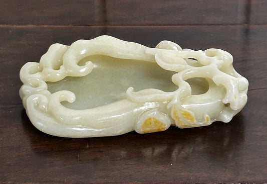 Antique Chinese Qing White Hetian Jade Finger Citron Scholar Brushwasher DOYLE