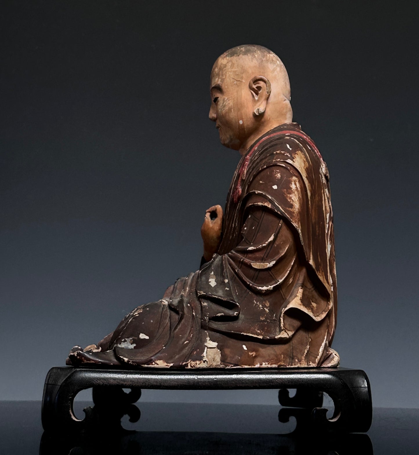 EBAY Antique 17th century Japanese Painted Wood Figure of the Buddhist Monk Kūkai