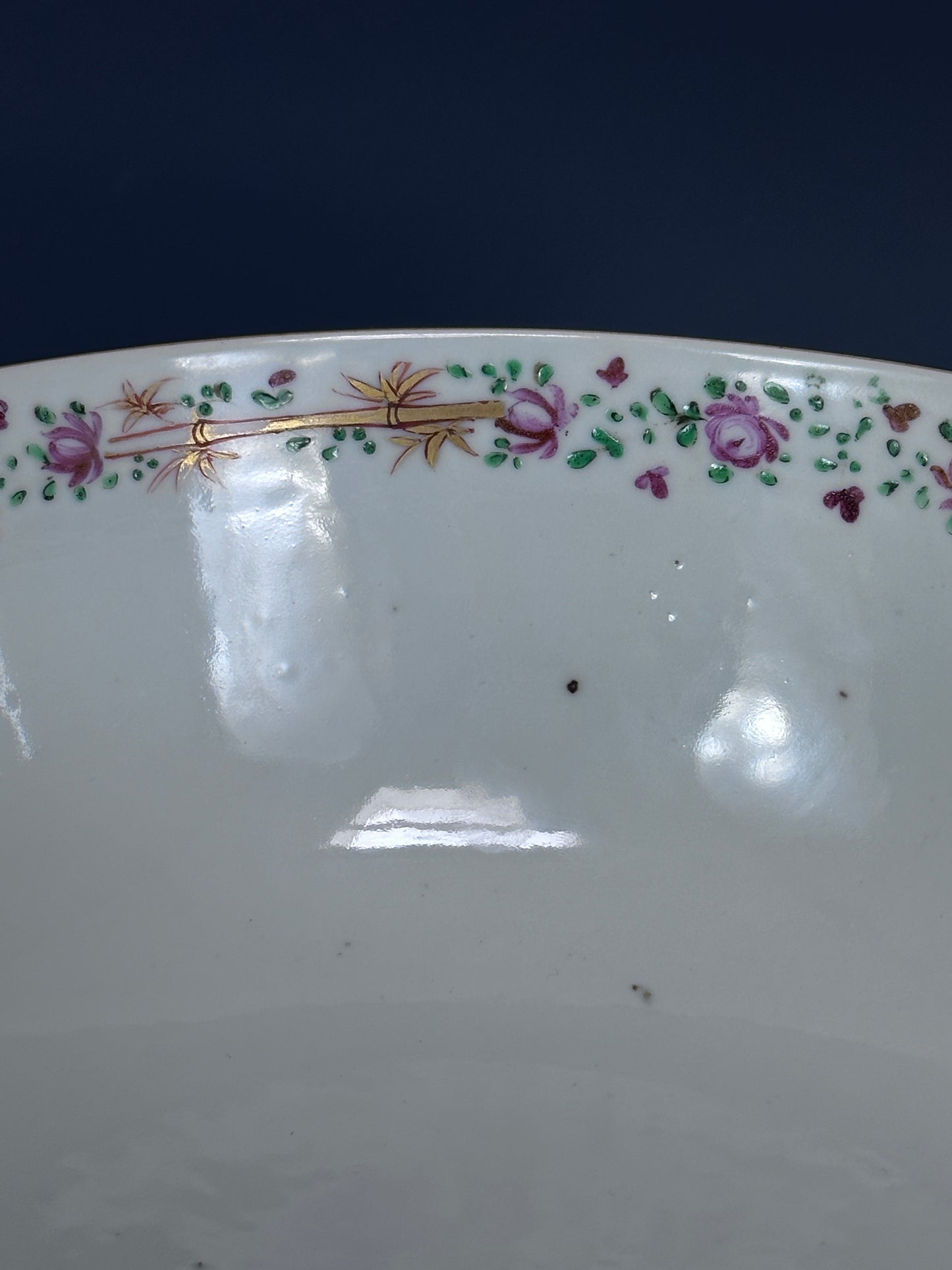 SOLD Antique Chinese Export Porcelain Punchbowl Ex. Sarah Potter Conover 18th Century Qianlong