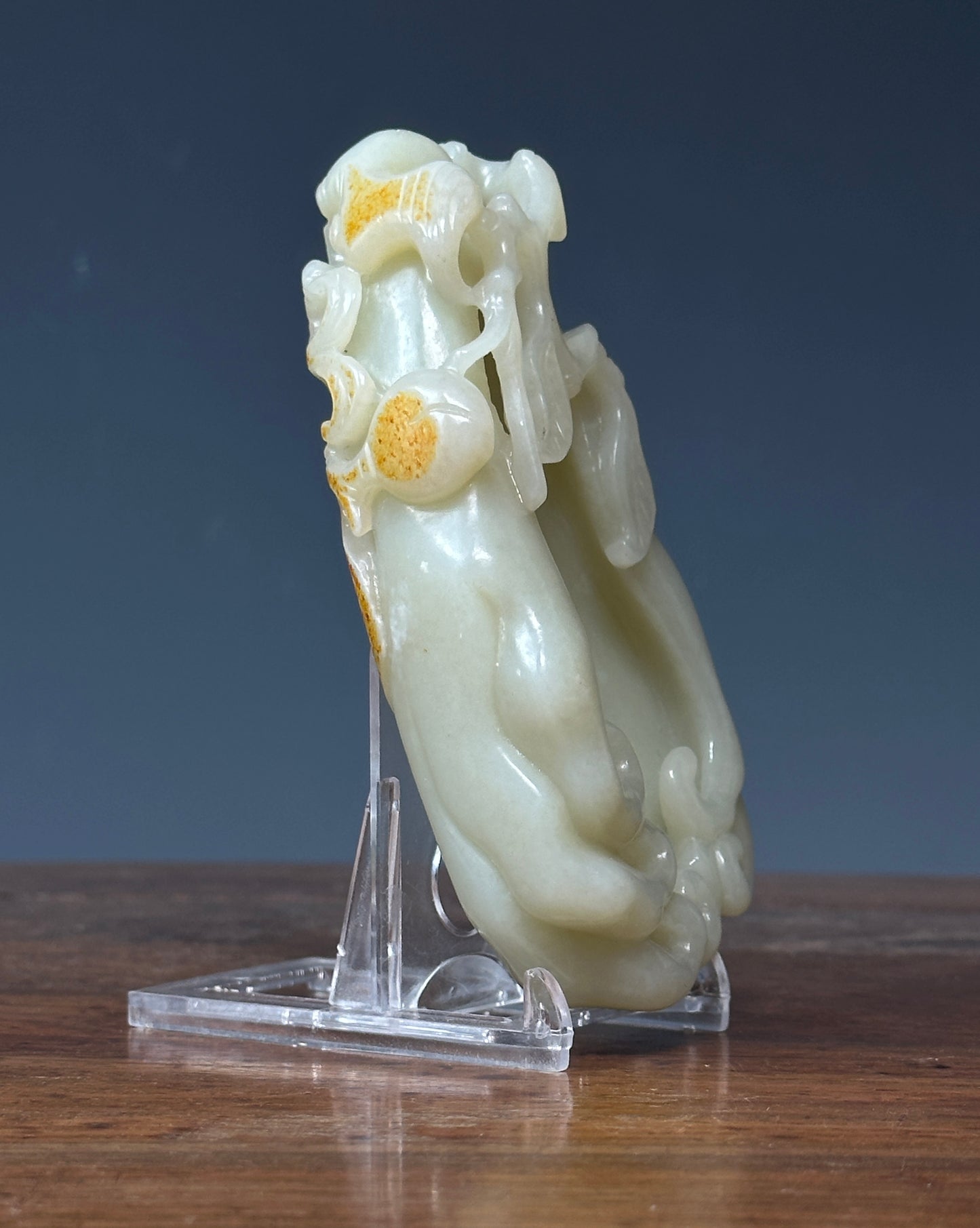Antique Chinese Qing White Hetian Jade Finger Citron Scholar Brushwasher DOYLE