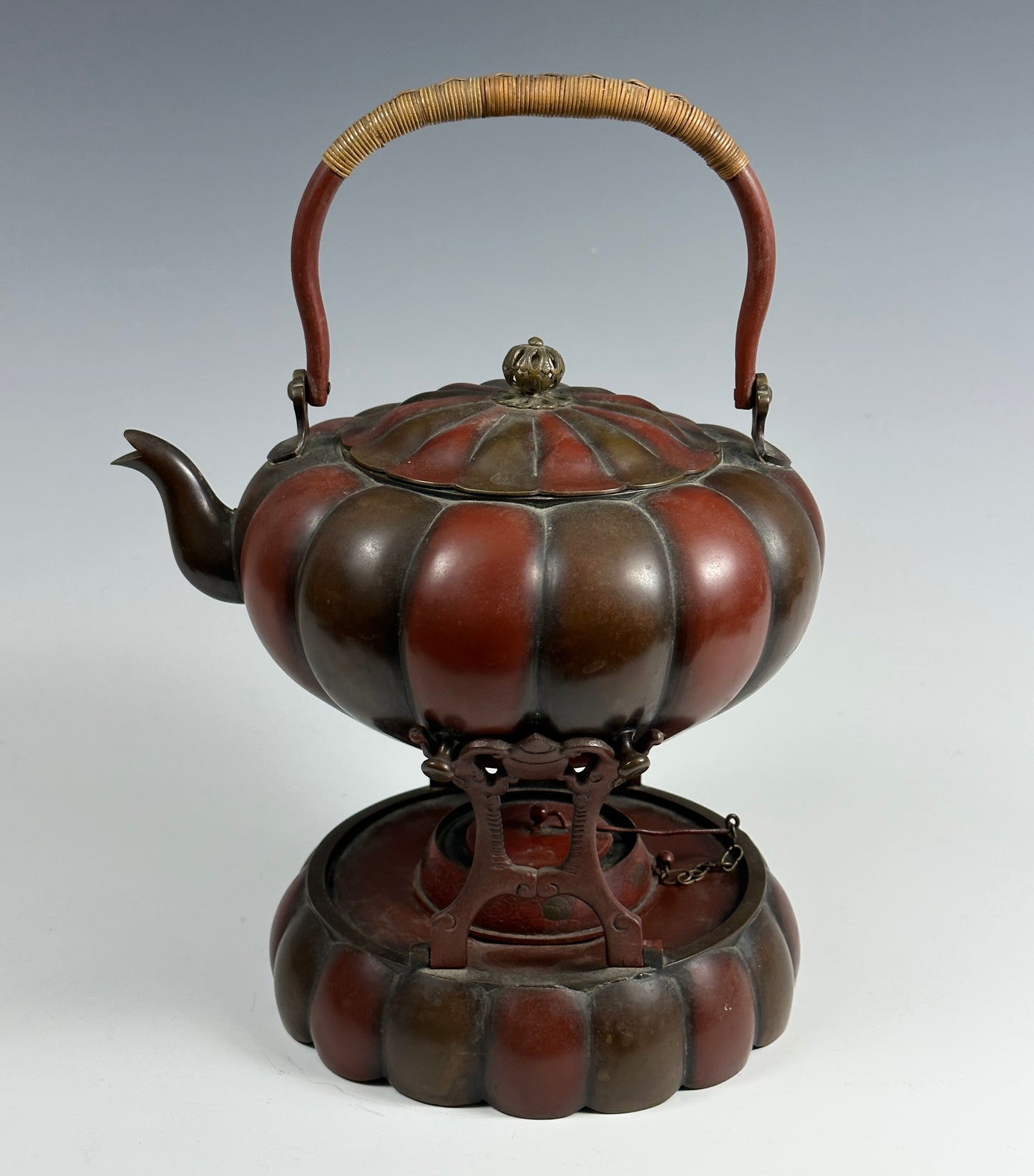 SOLD Exceptional Antique Japanese Pumpkin Form Teapot & Stand Aesthetic Movement 19th Century