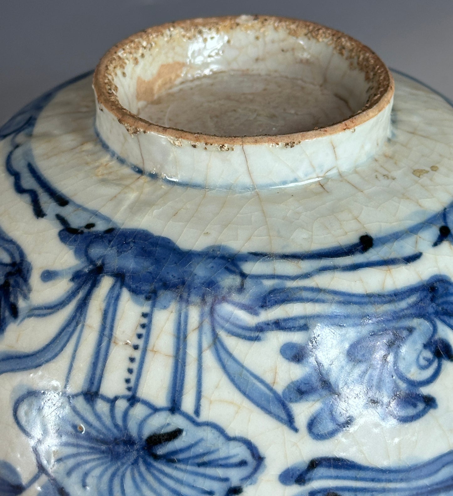Antique Chinese Porcelain 8” Bowl Late Ming Blue White Ducks Lotus Pond Bonhams