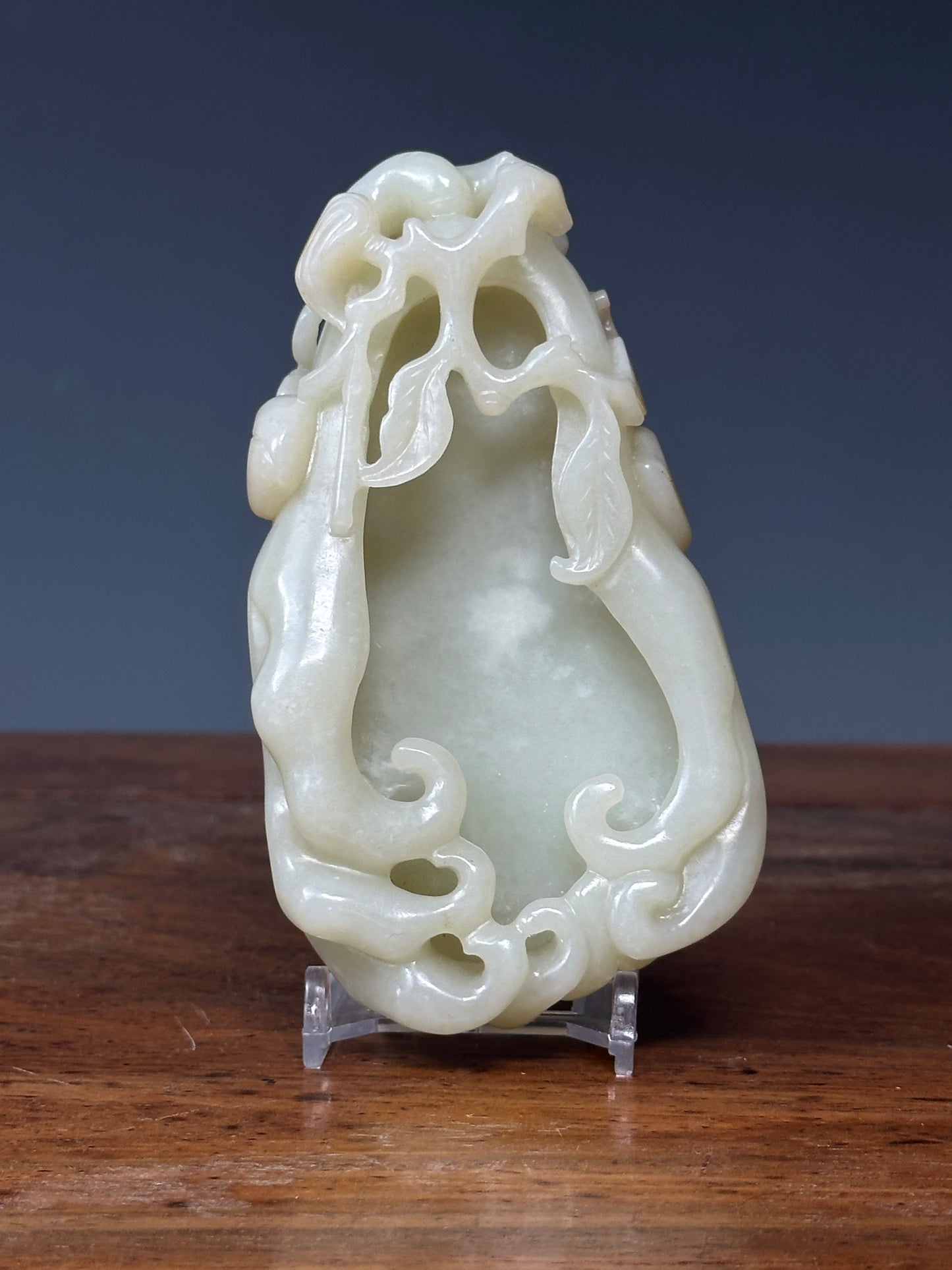 Antique Chinese Qing White Hetian Jade Finger Citron Scholar Brushwasher DOYLE