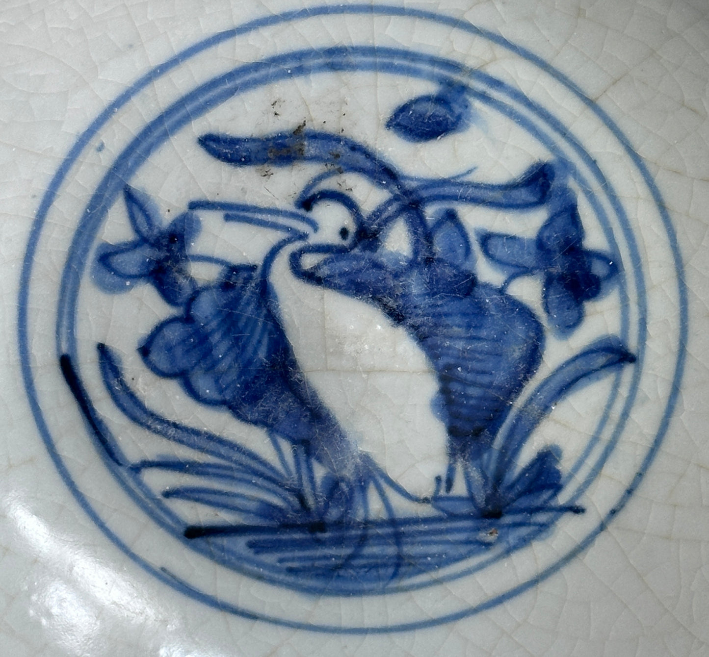 Antique Chinese Porcelain 8” Bowl Late Ming Blue White Ducks Lotus Pond Bonhams