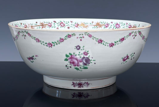 SOLD Antique Chinese Export Porcelain Punchbowl Ex. Sarah Potter Conover 18th Century Qianlong