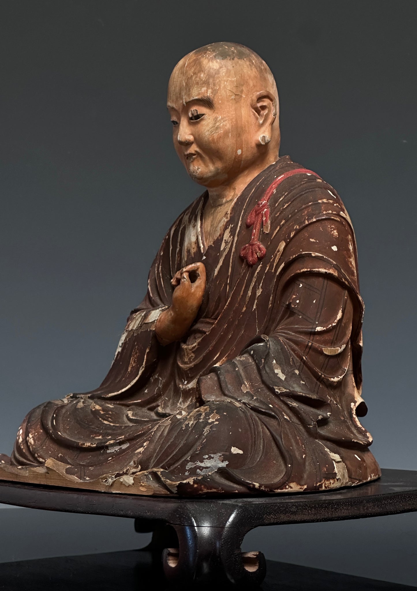 EBAY Antique 17th century Japanese Painted Wood Figure of the Buddhist Monk Kūkai