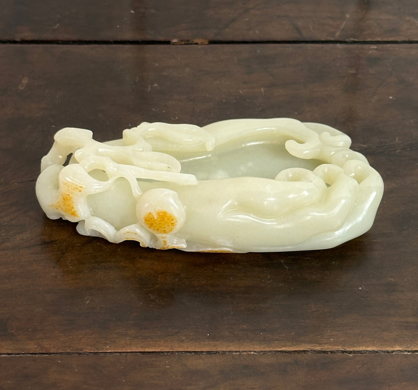 Antique Chinese Qing White Hetian Jade Finger Citron Scholar Brushwasher DOYLE