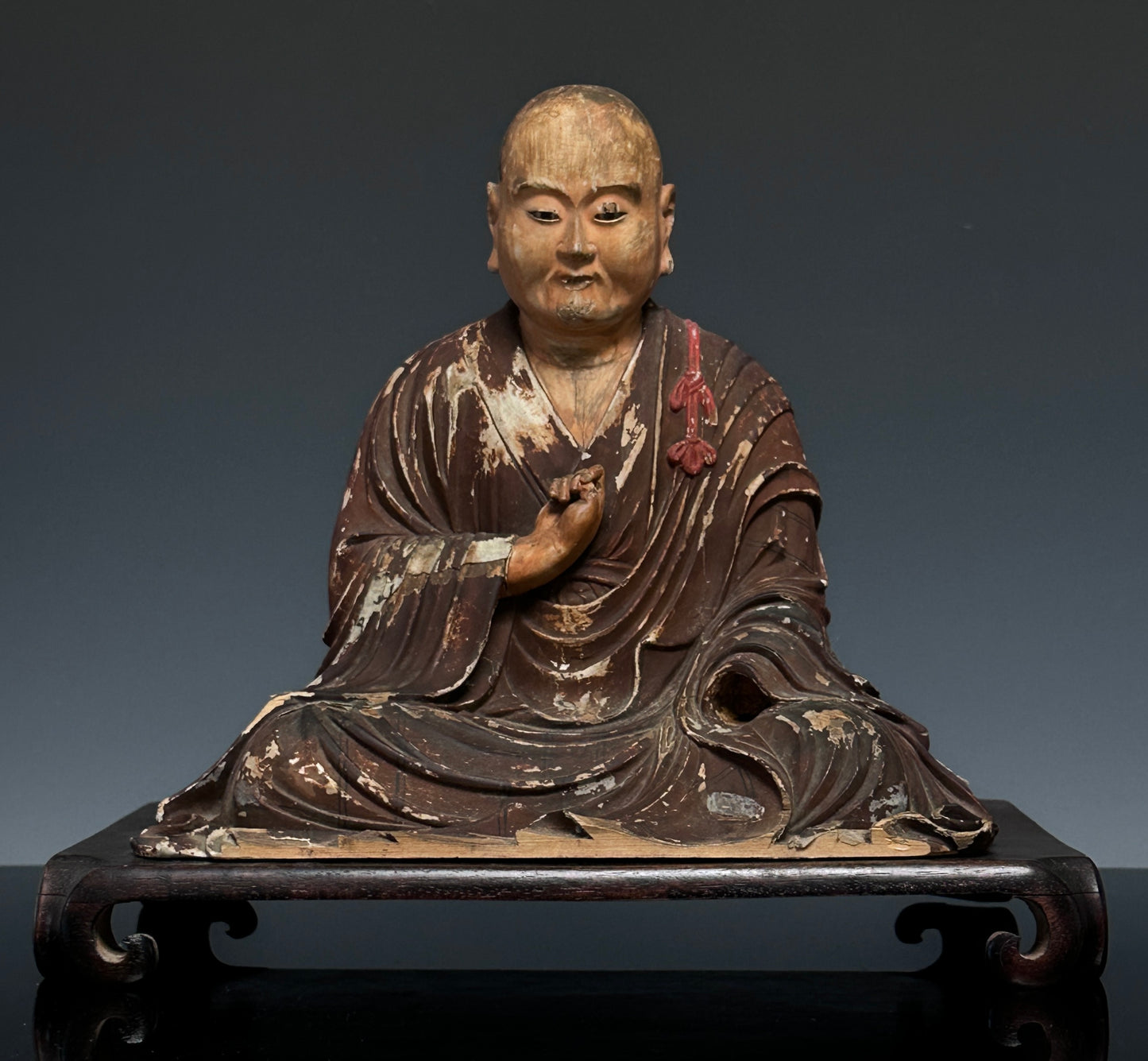 EBAY Antique 17th century Japanese Painted Wood Figure of the Buddhist Monk Kūkai