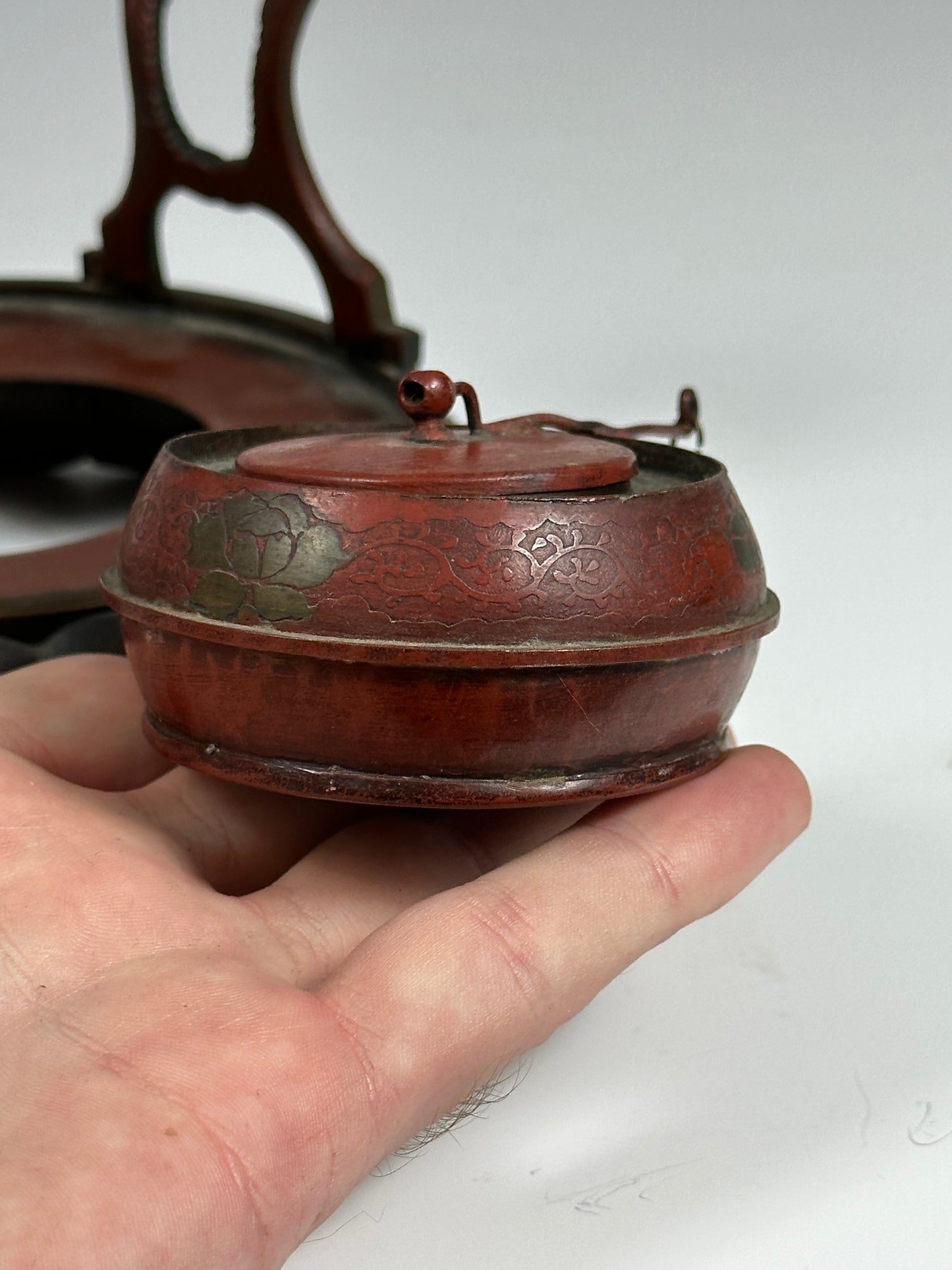 SOLD Exceptional Antique Japanese Pumpkin Form Teapot & Stand Aesthetic Movement 19th Century