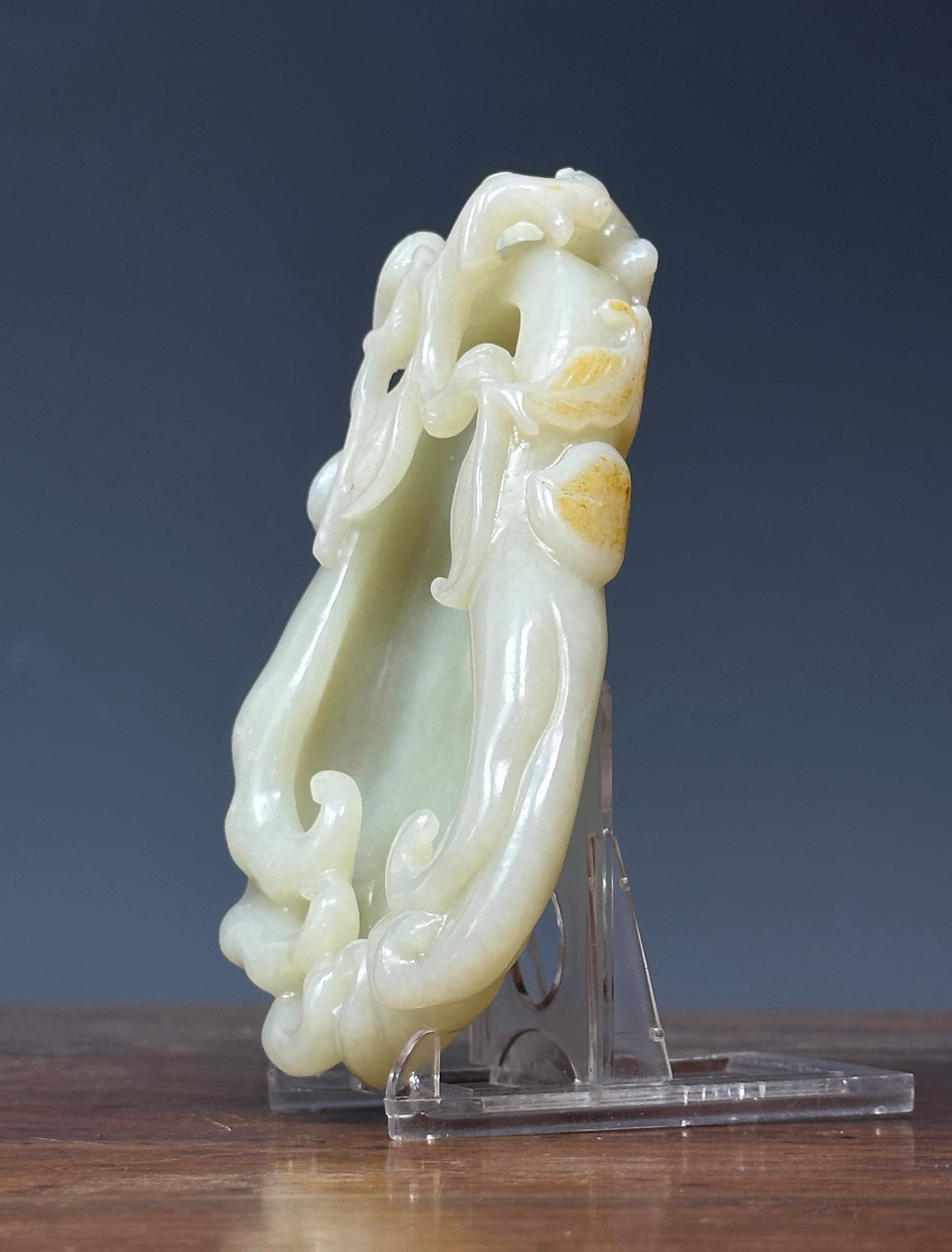 Antique Chinese Qing White Hetian Jade Finger Citron Scholar Brushwasher DOYLE
