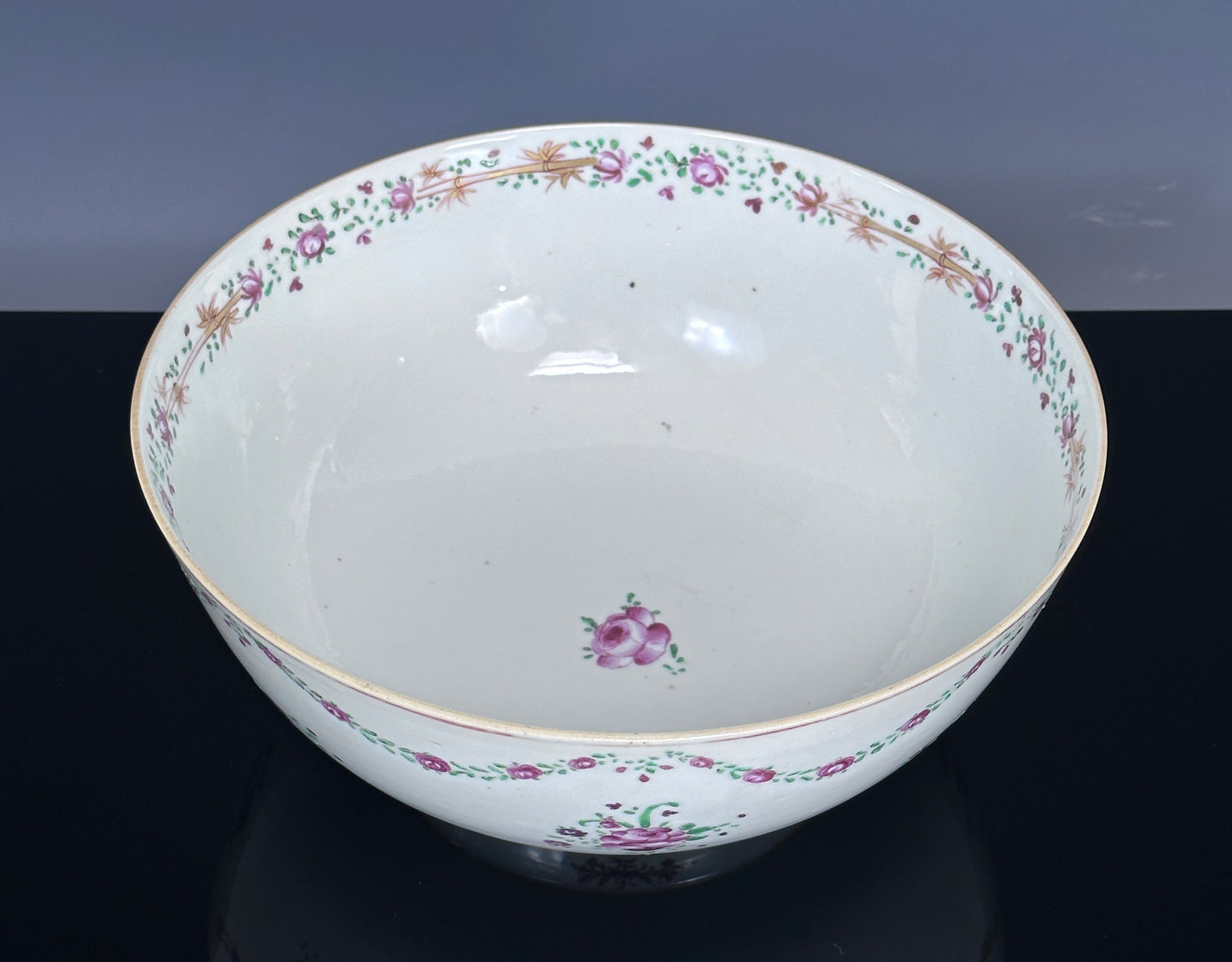 SOLD Antique Chinese Export Porcelain Punchbowl Ex. Sarah Potter Conover 18th Century Qianlong