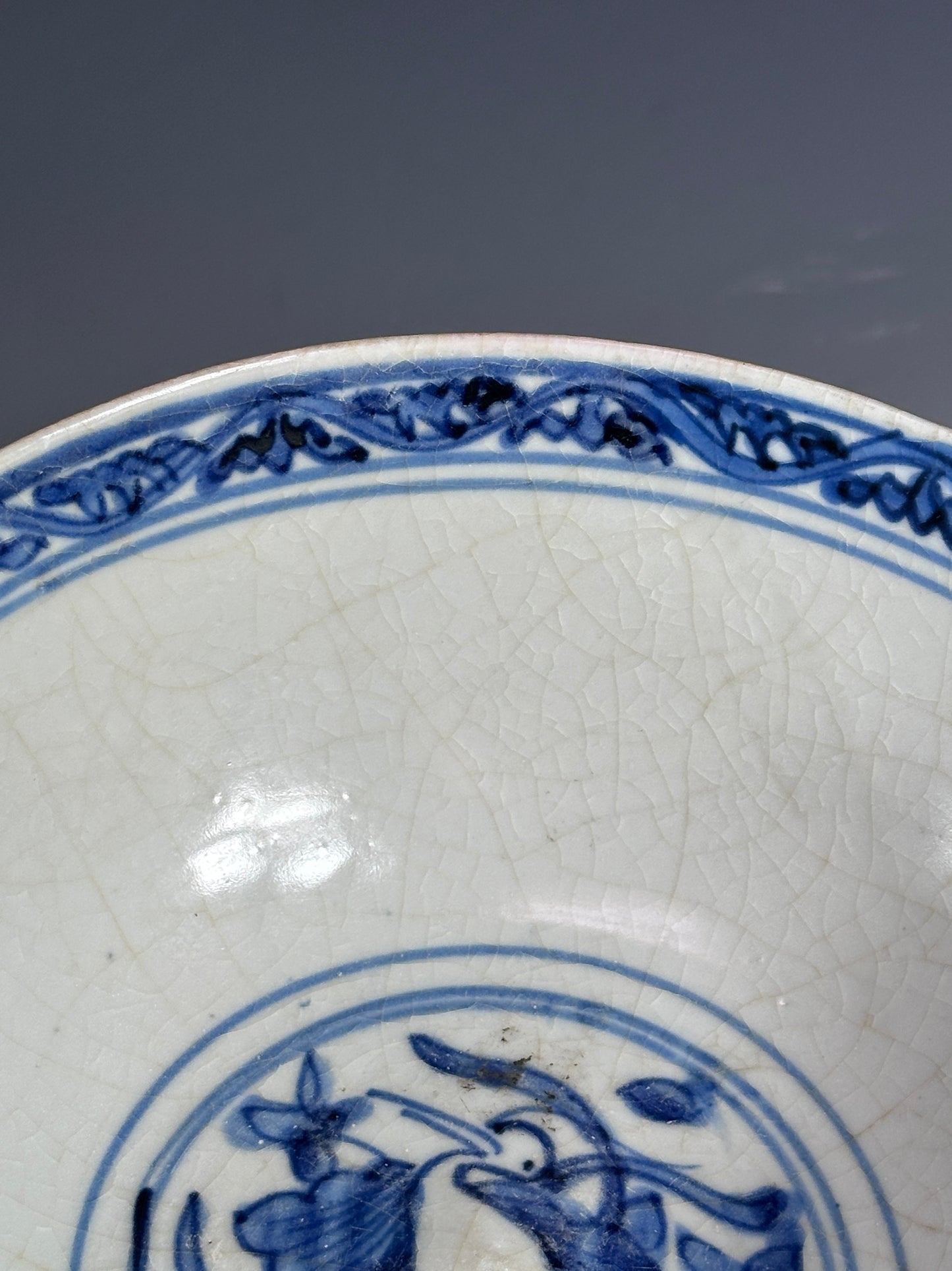 Antique Chinese Porcelain 8” Bowl Late Ming Blue White Ducks Lotus Pond Bonhams