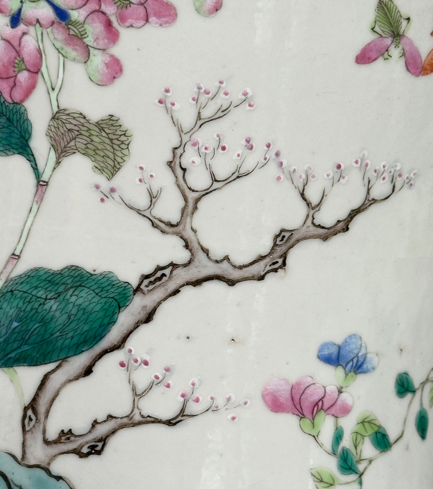 Antique Chinese Porcelain Large Mirror Pair Vases Nanking Famille Rose