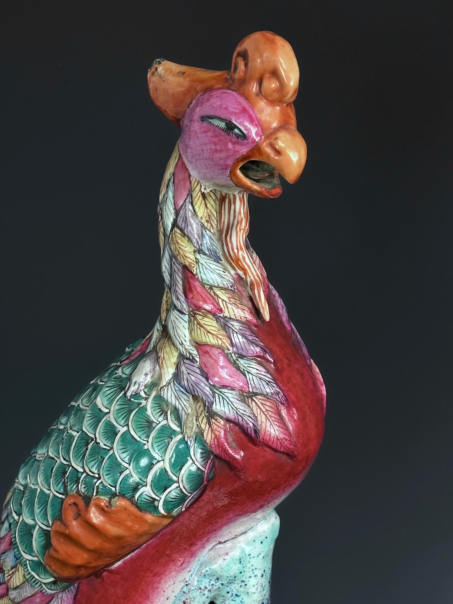 SOLD Antique Chinese Huge Export Porcelain Phoenix Figure Qing 19th century